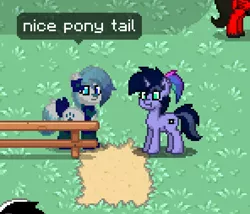 Size: 592x507 | Tagged: safe, derpibooru import, screencap, oc, oc:prisma watercolor, oc:purple flix, unofficial characters only, pony, pony town, :t