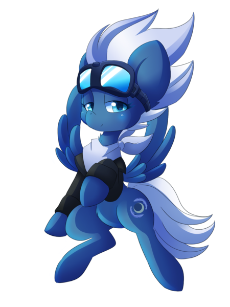 Size: 1200x1600 | Tagged: safe, artist:blazemizu, derpibooru import, night glider, pegasus, pony, bomber jacket, clothes, female, flying, goggles, jacket, looking at you, mare, simple background, smiling, solo, transparent background