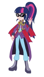 Size: 1777x3077 | Tagged: safe, artist:edcom02, artist:jmkplover, derpibooru import, sci-twi, twilight sparkle, equestria girls, clothes, crossover, evil, female, glasses, human coloration, simple background, solo, transparent background, yu-gi-oh!, yu-gi-oh! arc-v, yuri (arc-v)