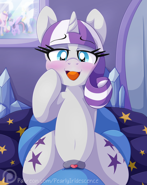 Size: 1165x1461 | Tagged: explicit, artist:pearlyiridescence, derpibooru import, night light, twilight velvet, pony, unicorn, bed, bedroom, blushing, both cutie marks, clitoris, cowgirl position, crystal empire, cute, cute porn, dark genitals, female, good clean married sex, happy sex, heart clitoris, male, male pov, mare, milf, mother's day, nightvelvet, nudity, offscreen character, open mouth, penetration, photo, pov, sex, shipping, smiling, straight, vaginal, vulva, wavy mouth, wingding eyes