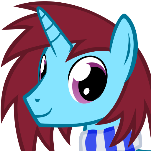 Size: 512x512 | Tagged: safe, artist:the smiling pony, derpibooru import, oc, unofficial characters only, pony, unicorn, .svg available, bust, clothes, derpibooru badge, portrait, scarf, simple background, smiling, solo, svg, transparent background, vector