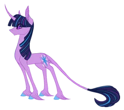 Size: 2183x1950 | Tagged: safe, artist:australian-senior, derpibooru import, twilight sparkle, oc, oc:twilight invictus, classical unicorn, pony, unicorn, kirindos, alternate design, alternate universe, colored hooves, curved horn, leonine tail, simple background, solo, transparent background, unicorn twilight, unshorn fetlocks