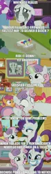 Size: 1920x6470 | Tagged: safe, derpibooru import, edit, edited screencap, screencap, apple bloom, rarity, scootaloo, sweetie belle, pony, forever filly, absurd resolution, cutie mark crusaders, image macro, meme, screencap comic