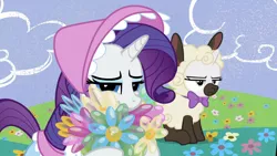 Size: 1920x1080 | Tagged: safe, derpibooru import, screencap, rarity, sweetie belle, pony, sheep, forever filly, lamb, sheepie belle, sweetie belle is not amused