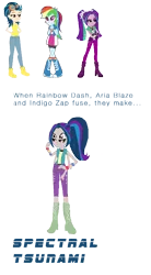 Size: 765x1383 | Tagged: safe, artist:animeponynintendo, derpibooru import, aria blaze, indigo zap, rainbow dash, equestria girls, four arms, four eyes, fusion, multiple arms, multiple eyes