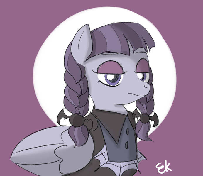 Size: 1500x1300 | Tagged: safe, derpibooru import, inky rose, pegasus, pony, honest apple, cute, goth, inkybetes, lidded eyes, solo, unamused