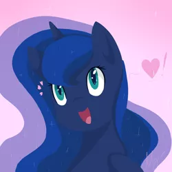 Size: 3000x3000 | Tagged: safe, artist:maravor, derpibooru import, princess luna, pony, gradient background, heart, looking at you, open mouth, smiling, solo