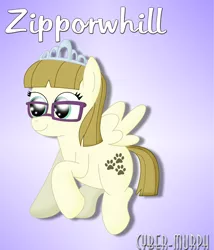 Size: 3272x3816 | Tagged: safe, artist:cyber-murph, derpibooru import, zippoorwhill, pony, forever filly, cute, female, filly, glasses, jewelry, signature, solo, tiara, zippoorbetes