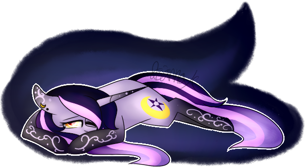 Size: 630x343 | Tagged: safe, artist:sweetmelon556, derpibooru import, oc, oc:moonlight, unofficial characters only, pony, unicorn, female, mare, prone, solo