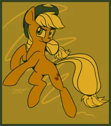 Size: 534x610 | Tagged: safe, artist:espeonna, derpibooru import, applejack, earth pony, pony, limited palette, smiling, solo