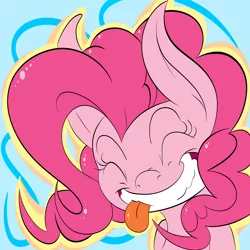 Size: 10468x10468 | Tagged: safe, artist:trimara, artist:w300, derpibooru import, pinkie pie, pony, abstract background, absurd resolution, silly, silly pony, solo, tongue out