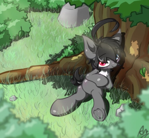 Size: 517x479 | Tagged: safe, artist:adetuddymax, derpibooru import, oc, oc:adetuddymax, unofficial characters only, earth pony, pony, heterochromia, looking at you, male, practice, solo, stallion, tree