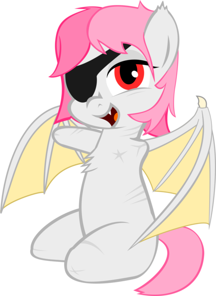 Size: 1526x2091 | Tagged: safe, artist:nursey, derpibooru import, oc, oc:lady luck, unofficial characters only, bat pony, pony, amputee, bat pony oc, eyepatch, female, missing limb, quadruple amputee, scar, simple background, solo, stump, transparent background