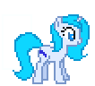 Size: 106x96 | Tagged: artist needed, safe, derpibooru import, oc, oc:crescendo, unofficial characters only, pony, animated, cracking, desktop ponies, gif, glass, music notes, pixel art, simple background, singing, solo, sprite, transparent background