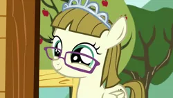 Size: 1280x720 | Tagged: safe, derpibooru import, screencap, zippoorwhill, pony, forever filly, cute, glasses, smiling, solo, zippoorbetes