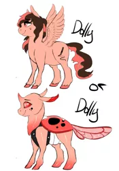 Size: 1401x2000 | Tagged: safe, artist:dolly, derpibooru import, oc, oc:dollybug, unofficial characters only, changedling, changeling, ladybug, pegasus, pony, changedling oc, changeling oc, design, ladybug changeling, simple background, spread wings, white background, wings