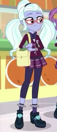 Size: 193x441 | Tagged: safe, derpibooru import, screencap, sugarcoat, sunny flare, dance magic, equestria girls, spoiler:eqg specials, bag, clothes, cropped, crystal prep academy uniform, female, glasses, pants, school uniform, shoes, skirt, socks, solo focus