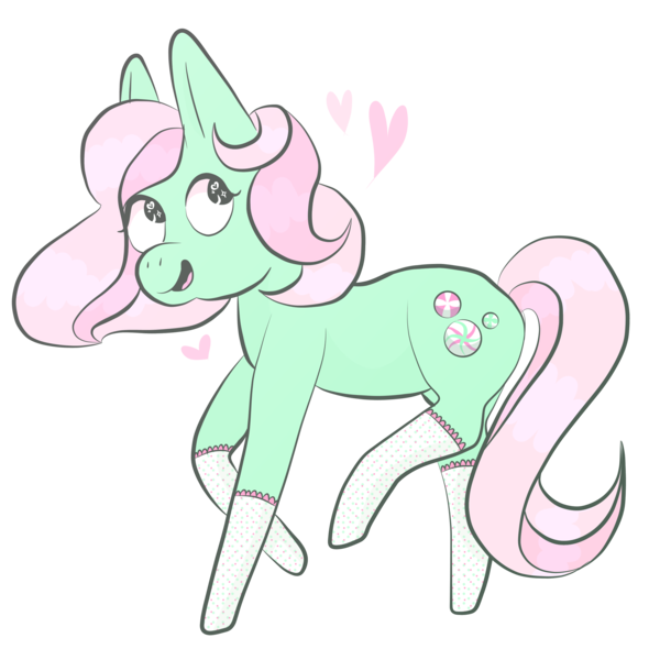 Size: 2500x2500 | Tagged: safe, artist:php29, derpibooru import, minty, pony, clothes, g3, g3betes, generation leap, heart, simple background, socks, solo, transparent background