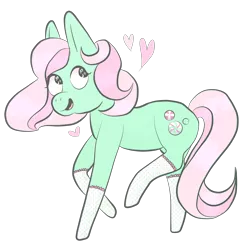 Size: 2500x2500 | Tagged: safe, artist:php29, derpibooru import, minty, pony, clothes, g3, g3betes, generation leap, heart, simple background, socks, solo, transparent background