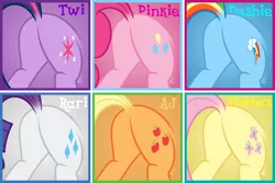 Size: 8200x5469 | Tagged: suggestive, artist:facelesssoles, derpibooru import, applejack, fluttershy, pinkie pie, rainbow dash, rarity, twilight sparkle, pony, absurd resolution, applebutt, appleplot, balloonbutt, dock, featureless crotch, female, females only, flutterbutt, flutterplot, mane six, mane six plots, plot, rainbutt dash, rariplot, rearity, twibutt, twiplot sparkle