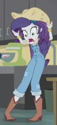 Size: 240x524 | Tagged: safe, derpibooru import, screencap, pinkie pie, rarity, dance magic, equestria girls, spoiler:eqg specials, cowgirl, cropped, imagine spot, rarihick, screaming, solo focus