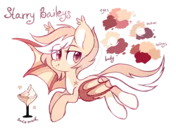 Size: 1024x801 | Tagged: safe, artist:mirtash, derpibooru import, oc, oc:starry baileys, unofficial characters only, bat pony, pony, pale belly, rcf community, reference sheet, solo
