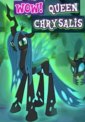 Size: 438x625 | Tagged: angry, caption, changeling, changeling guard, cute, cutealis, derpibooru import, edit, editor:watermelon changeling, expand dong, exploitable meme, gameloft, image macro, i'm not cute, madorable, meme, queen chrysalis, safe, wow! glimmer
