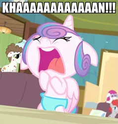 Size: 609x641 | Tagged: safe, derpibooru import, edit, edited screencap, screencap, princess flurry heart, pony, a flurry of emotions, cropped, floppy ears, image macro, khaaaaaaan, meme, star trek, star trek ii: the wrath of khan