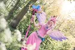 Size: 1024x684 | Tagged: artist:ilunaneko, clothes, cosplay, costume, derpibooru import, dress, human, irl, irl human, photo, princess cadance, safe, solo, staff