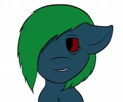 Size: 1024x846 | Tagged: safe, derpibooru import, oc, oc:sagelight, unofficial characters only, pony, zombie, bust, hair over one eye, sharp teeth, simple background, solo, teeth, transparent background