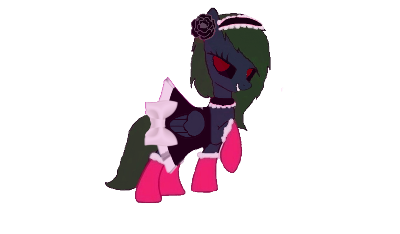 Size: 1006x589 | Tagged: suggestive, artist:rito, derpibooru import, oc, oc:sagelight, unofficial characters only, pony, zombie, clothes, cute, dress, grin, maid, pink, red eyes, simple background, smiling, socks, solo, transparent background