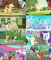 Size: 1232x1440 | Tagged: safe, derpibooru import, edit, edited screencap, screencap, applejack, berry punch, berryshine, cheerilee, cheese sandwich, coloratura, derpy hooves, fluttershy, pinkie pie, rainbow dash, rarity, sweetie belle, pegasus, pony, for whom the sweetie belle toils, parental glideance, pinkie pride, the cutie mark chronicles, the mane attraction, where the apple lies, age difference, comparison, female, flashback, mare