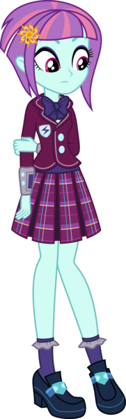 Size: 1512x5000 | Tagged: safe, artist:diegator007, deleted from derpibooru, derpibooru import, sunny flare, dance magic, equestria girls, spoiler:eqg specials, absurd resolution, bowtie, clothes, crystal prep academy, crystal prep academy uniform, crystal prep shadowbolts, female, flower, flower in hair, high heels, pleated skirt, school uniform, shoes, simple background, skirt, socks, solo, transparent background, vector