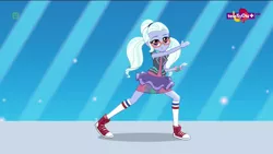 Size: 1920x1080 | Tagged: safe, derpibooru import, screencap, sugarcoat, dance magic, equestria girls, spoiler:eqg specials, clothes, converse, dance magic (song), female, glasses, looking at you, shoes, skirt, smiling, sneakers, socks, solo, teletoon