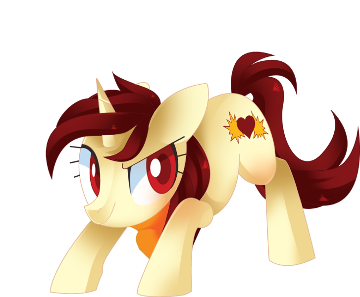 Size: 2773x2290 | Tagged: safe, artist:sorasku, derpibooru import, oc, oc:scarlet treasure, unofficial characters only, pony, unicorn, colored pupils, commission, female, mare, simple background, smiling, solo, transparent background