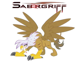 Size: 2500x2000 | Tagged: safe, artist:greycat-rademenes, derpibooru import, gilda, gryphon, angry, epic, fangs, fierce, grin, majestic, sabertooth, scar, simple background, smiling, smirk, solo, spread wings, transparent background, wings