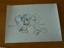 Size: 4608x3456 | Tagged: safe, artist:emilyclise, derpibooru import, oc, unofficial characters only, cat pony, original species, pegasus, pony, unicorn, absurd resolution, boop, photo, traditional art