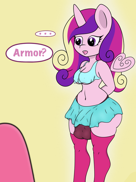 Size: 960x1280 | Tagged: alicorn, anthro, artist:lefthighkick, balls, breasts, cleavage, clothes, crotch bulge, derpibooru import, futa, futa princess cadance, intersex, nudity, princess cadance, questionable, skirt, stockings, thigh highs