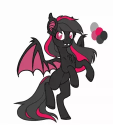 Size: 850x940 | Tagged: safe, artist:ohsushime, derpibooru import, oc, oc:wendy, unofficial characters only, bat pony, pony, female, mare, rearing, reference sheet, simple background, solo, white background