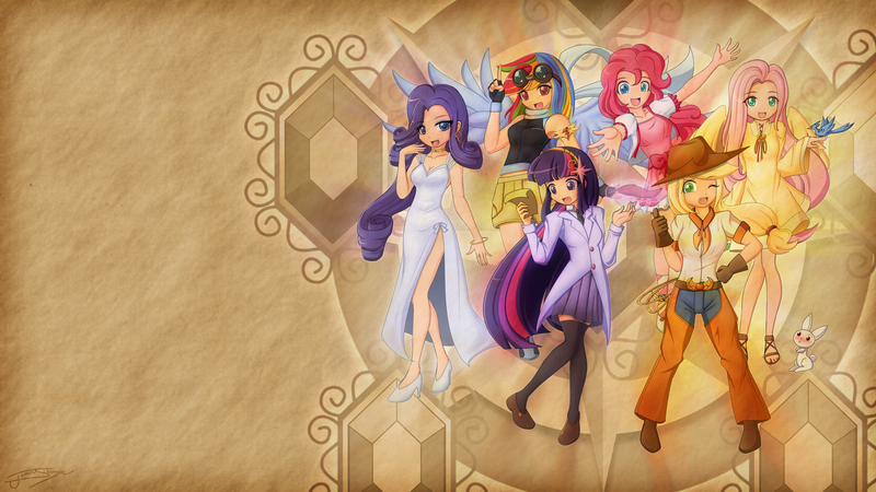 Size: 1920x1080 | Tagged: applejack, artist:angriestangryartist, artist:jamey4, derpibooru import, edit, fluttershy, human, humanized, mane six, pinkie pie, rainbow dash, rarity, safe, twilight sparkle, wallpaper, wallpaper edit, winged humanization, wings