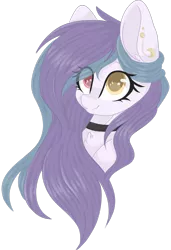 Size: 1024x1500 | Tagged: safe, artist:cinnamontee, derpibooru import, oc, oc:yellow light, unofficial characters only, pony, bust, ear piercing, earring, female, heterochromia, jewelry, mare, piercing, portrait, simple background, solo, transparent background