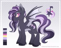 Size: 1000x780 | Tagged: safe, artist:thenornonthego, derpibooru import, oc, oc:obsidian song, unofficial characters only, bat pony, pony, reference sheet, solo