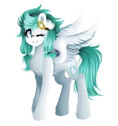 Size: 4465x4755 | Tagged: safe, artist:starartcreations, derpibooru import, oc, oc:arioso, unofficial characters only, pony, absurd resolution, fluffy, goggles, one eye closed, simple background, solo, transparent background