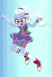 Size: 422x633 | Tagged: safe, derpibooru import, screencap, sugarcoat, dance magic, equestria girls, spoiler:eqg specials, clothes, converse, cropped, cute, glasses, open mouth, shoes, skirt, smiling, sneakers, socks, solo, sugarcute, tutu, when she smiles, wristband