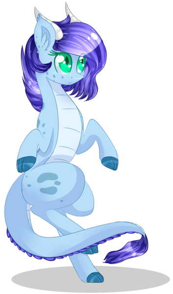 Size: 1383x2346 | Tagged: safe, artist:little-sketches, derpibooru import, oc, unofficial characters only, dracony, hybrid, pony, art trade, colored pupils, eye clipping through hair, female, green eyes, mare, simple background, solo, transparent background