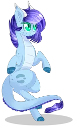 Size: 1383x2346 | Tagged: safe, artist:little-sketches, derpibooru import, oc, unofficial characters only, dracony, hybrid, pony, art trade, colored pupils, eye clipping through hair, female, green eyes, mare, simple background, solo, transparent background