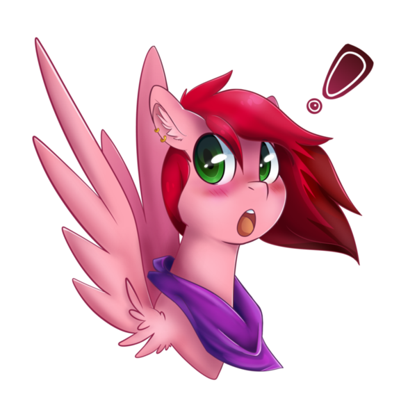 Size: 894x894 | Tagged: suggestive, artist:csox, derpibooru import, oc, oc:cotton candy, unofficial characters only, pegasus, pony, bandana, blushing, exclamation point, femboy, male, simple background, solo, spread wings, stallion, transparent background, wingboner, wings