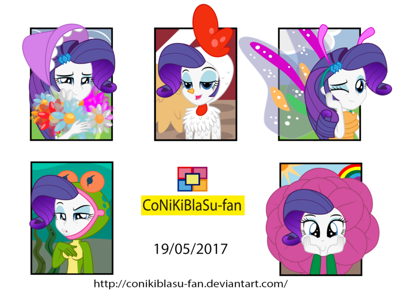 Size: 1928x1409 | Tagged: safe, artist:conikiblasu-fan, derpibooru import, rarity, equestria girls, forever filly, c:, clothes, costume, equestria girls interpretation, flower, flower costume, flowerity, frog costume, glimmer wings, little bo peep, one eye closed, rarichicken, rarifly (costume), ribbity, smiling, solo, squishy cheeks, wink