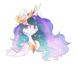 Size: 1024x844 | Tagged: safe, artist:snowdeer97, derpibooru import, princess celestia, alicorn, pony, bust, crown, female, jewelry, mare, peytral, portrait, regalia, simple background, solo, transparent background