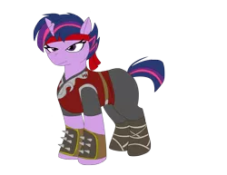 Size: 3300x2550 | Tagged: safe, artist:neaaaaah, derpibooru import, twilight sparkle, twilight sparkle (alicorn), alicorn, pony, bandana, boots, crossover, female, liu kang, mare, mortal kombat, mortal kombat x, simple background, solo, transparent background